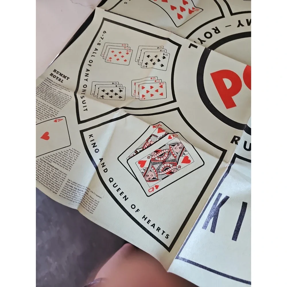 Vintage Rummy Royal  1973 Vinyl Game Mat Whitman Red Box, Box and Mat only